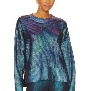 Beach Riot Iridescent metallic Teal Green Callie Sweater size XL
